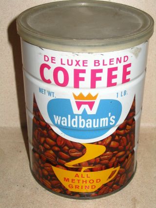 Waldbaums 1 Lb Coffee Tin Can Famous York Area Supermarket EXCEEDINGLY RARE 2