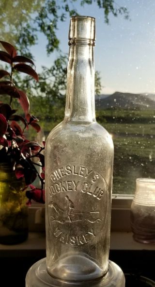 " Chesleys Jockey Club " Clear Picture Bottle