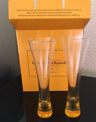 Veuve Clicquot Ponsardin Champagne Trendy Glass X 2 Glass Not Acrylic Rare