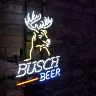 " Busch Beer " Deer Sign Hand Craft Neon Light Boutique Workshop Beer Bar Decor