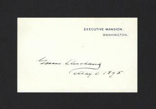 Grover Cleveland Signed Dated White House Card 1895 President Bold Jsa Loa