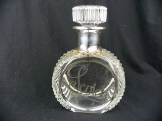 Art Deco Silver Overlay Scotch Whisky Decanter By Paden City 1930s Vintage