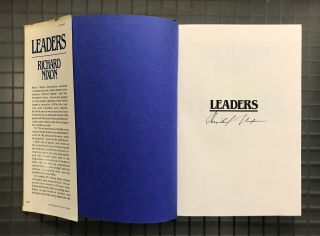 President Richard Nixon Signed Leaders Hardcover Book Autographed Auto Jsa Loa