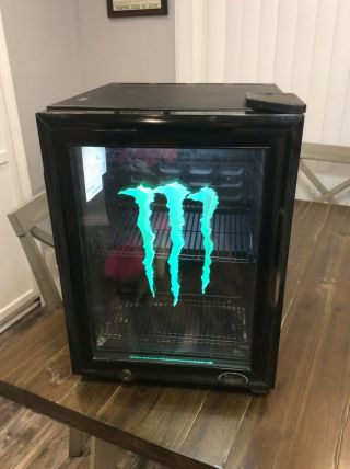 Monster Energy Drink Mini Fridge Cooler Refrigerator Gs - 1 Euc