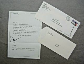 Rare 1992 Signed Personal Letter From Jerry Lewis To Jess Rand (agent)