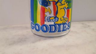 Vintage Rare Snoopy Peanuts Glass Goodies Jar Container With Lid 1965 8 