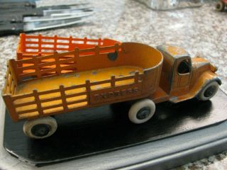 Tootsie toy 801 Mack Express stake truck and trailer version 2 orange and bonus 4