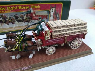 ERTL Budweiser Clydesdale Eight - Horse Hitch Mechanical Bank With Display Case 5