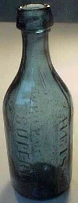 Early Blue Heiss Superior Soda Or Mineral Water Bottle