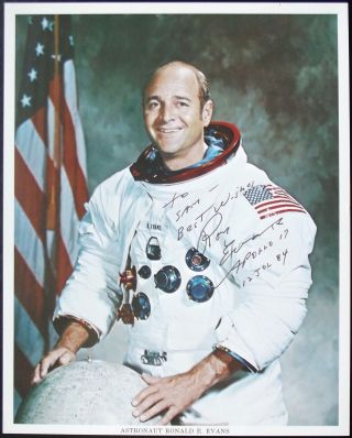 Apollo 17 Command Module Pilot Ron Evans Signed Nasa Lithograph Authentic