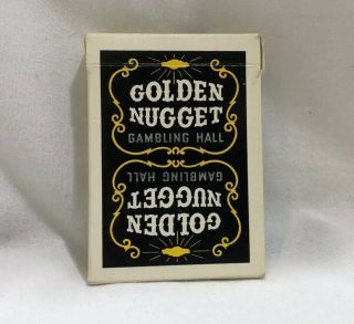 Vintage Golden Nugget Black Deck Gambling Hall Playing Cards Las Vegas Casino