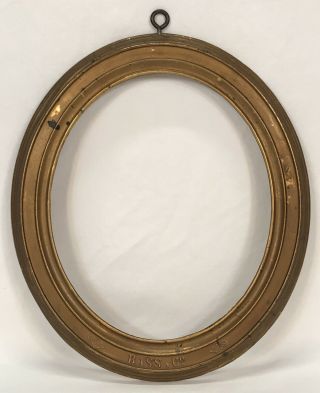 For Steve Only Antique 19th C Bass & Co.  Pale Ale Beer Oval Brass & Wood Frame