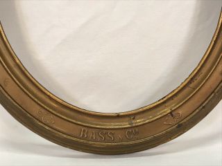 For Steve Only Antique 19th C Bass & Co.  Pale Ale Beer Oval Brass & Wood Frame 4