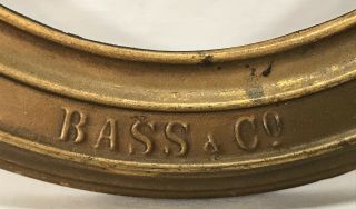 For Steve Only Antique 19th C Bass & Co.  Pale Ale Beer Oval Brass & Wood Frame 8