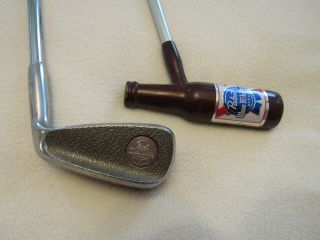 2 Pabst Blue Ribbon Beer,  Pbr,  Golf Clubs,  Beer Bottle Putter & Sand Wedge