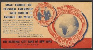 National City Bank Of York Vintage Advertisement Blotter