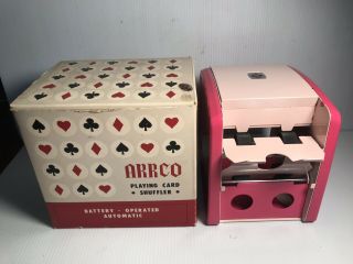 Arrco Pink Playing Card Shuffler - Automatic Battery Operated Box