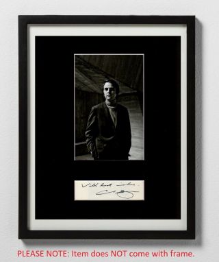 Carl Sagan Matted Autograph And Photo Cosmos Host Science Icon Astronomer