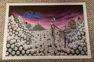 Silverball Mania Bally Promo Pinball Machine 20x30 Poster Rare