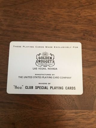 Vintage Un - Golden Nugget Casino Playing Cards Las Vegas Black & Red 4