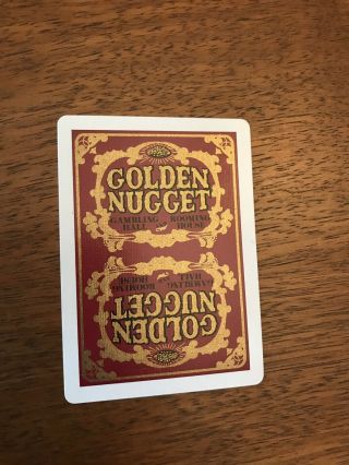 Vintage Un - Golden Nugget Casino Playing Cards Las Vegas Black & Red 8