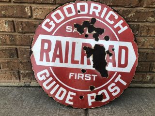 Goodrich Safety Railroad Guide Post Sign