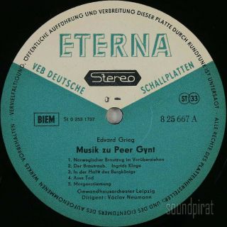 ADELE STOLTE GRIEG MUSIC TO PEER GYNT ETERNA ED.  1 STEREO 825667 NM 4
