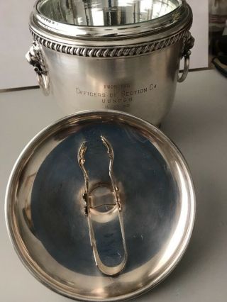 Vintage Sheffield Silver Co.  Ice Bucket From The Officers Of Section C4 USNPGS 4