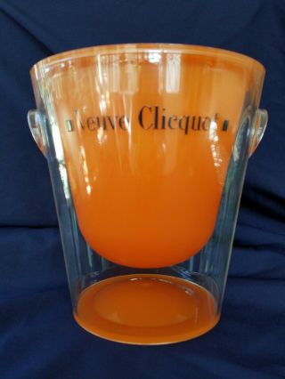 Veuve Clicquot French Acrylic Lucite Orange Translucent Champagne Ice Bucket