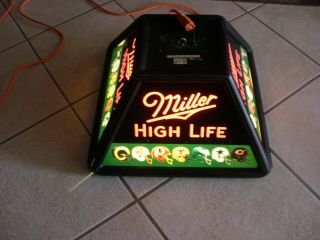 Miller High Life Beer Light Hanging Poker/pool Table Vintage 1990 