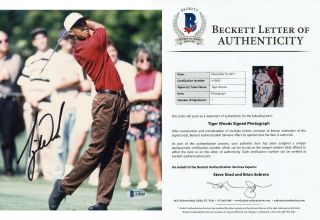 Tiger Woods Signed Bas Loa 8x10 Photo Auto Autograph Autographed Beckett Jsa