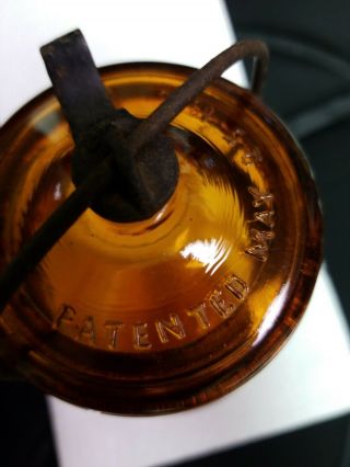 Antique Globe Amber Glass Fruit/Canning Jars Quart 51 2