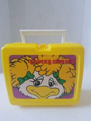 Vintage 1996 Chuck E.  Cheese Lunch Box Plastic Helen Yellow