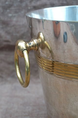 Vintage French Gilt Chrome Plate Champagne Wine Ice Bucket Ring 4