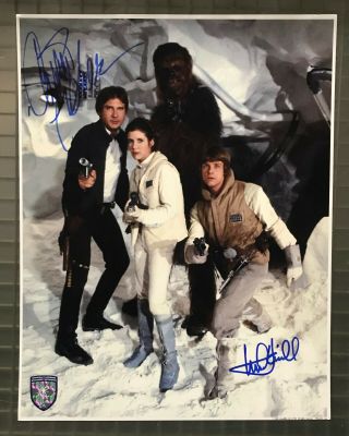 Carrie Fisher & Mark Hamill Signed 11x14 Star Wars Photo Official Pix