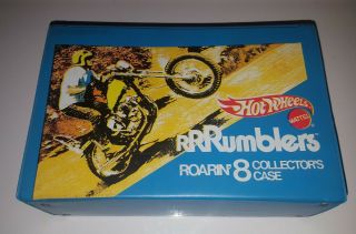 Vintage 1970 Hot Wheels Redline Rrrumblers Roarin 8 Collectors Case Blue Yellow