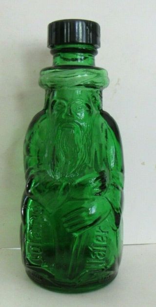 Vintage Poland Water Moses Bottle,  Green With Bakelite Cap