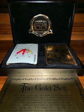 Vintage Snap On 50th Anniversary Gold Playing Card Deck With Case (rare)