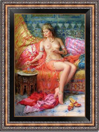 Hand - Painted Oil Painting Art Impressionism Nude Girl On Canvas 24 " X36 "