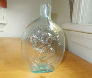 Open Pontil Gen.  Z.  Taylor Washington Early Pint Historical Flask 1850s Shiny