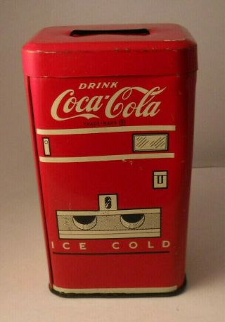 Rare Vintage Coke / Coca Cola Tin Advertising Coin Bank -