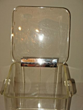 LARGE Vintage Mid Century Modern Acrylic Lucite Ice Bucket Art Deco Barware 1940 3