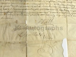 King Louis Xiv 1702 Hand - Signed Vellum Document Relating To Dauphin 