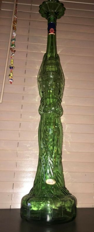 1973 Dated 33 " Tall Gowned Woman Italian Chianti Wine Bottle W/rare Candle Cork