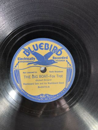78 RPM LP Bluebird Records Vinyl Washboard Sam And His Washboard Band B - 6970 5