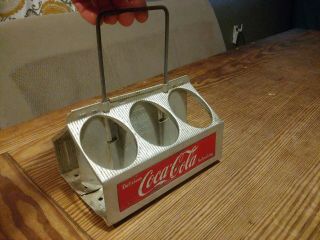 Vintage Aluminum Metal Coca - Cola,  Coke 6 - Pack Bottle Holder/Carrier 8