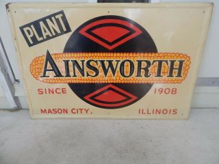 Vintage Seed Corn Sign Ainsworth