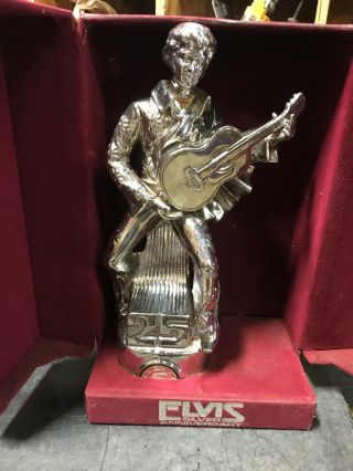 Elvis Presley Mccormick 25th Silver Anniversary 8 " Decanter Music Box W/ Case