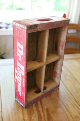 Vintage Dr.  Pepper Wooden Crate 4 6 Pack Slots Wichita Ka