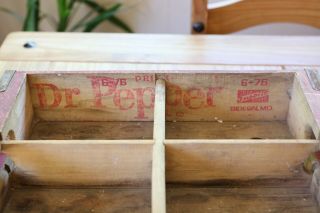 Vintage Dr.  Pepper Wooden Crate 4 6 Pack Slots Wichita KA 7